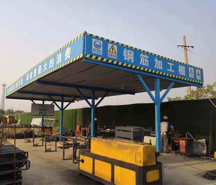 單立柱防護(hù)棚安裝案例
